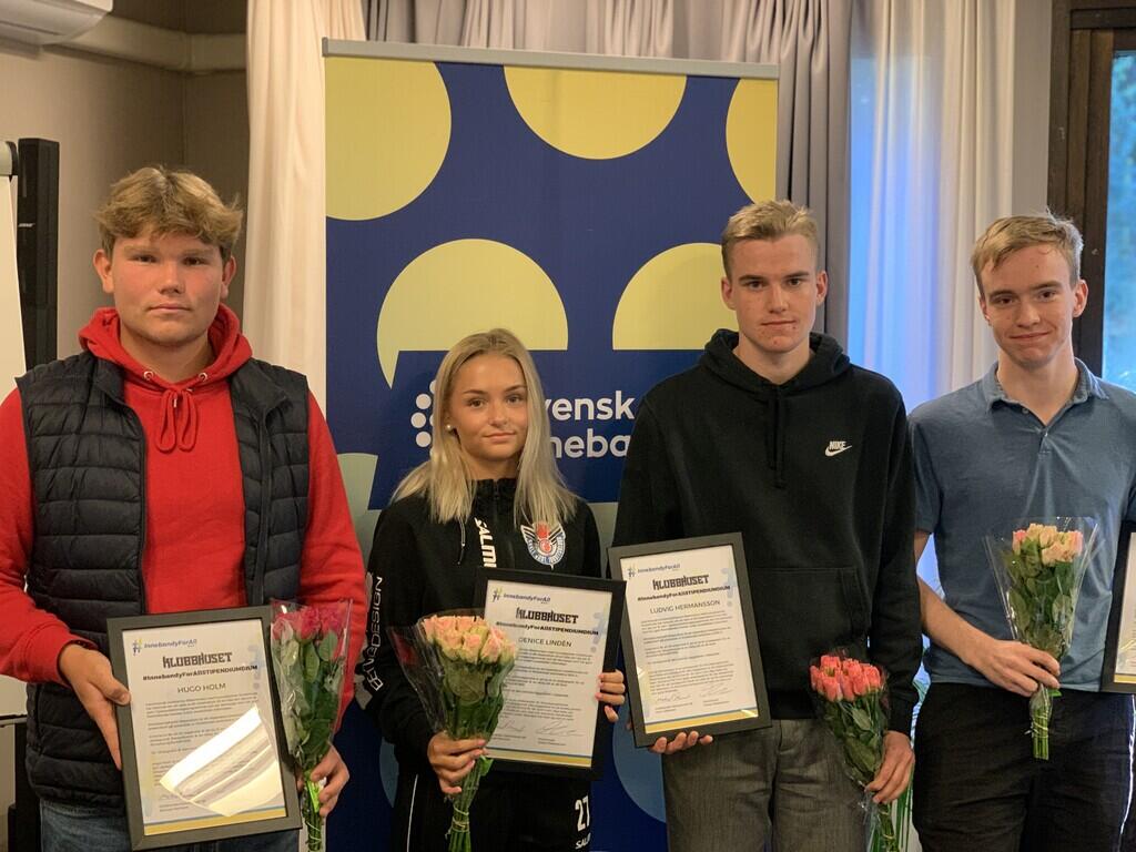 Grattis till våra stipendiater Hugo Holm, Denice Lindén, Ludvig och Gabriel Hermansson
